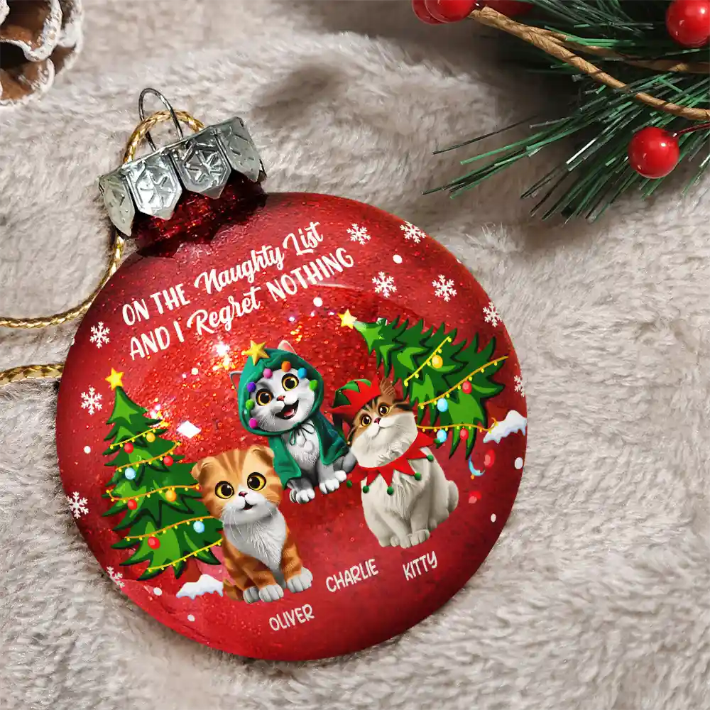 We Regret Nothing On The Naughty List - Personalized Ball Ornament - Image 3