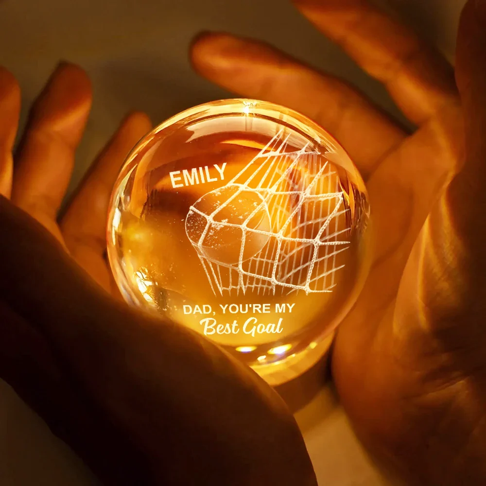 We Scored The Best Dad Papa Hockey - Personalized Crystal Globe Lamp - Image 4