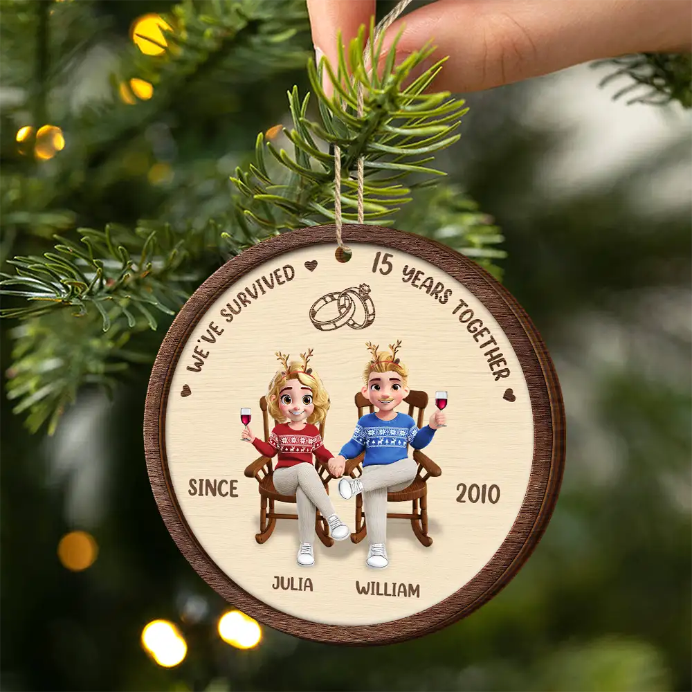 We Still Do After All These Years - Personalized 2-Layered Wooden Ornament - Image 2