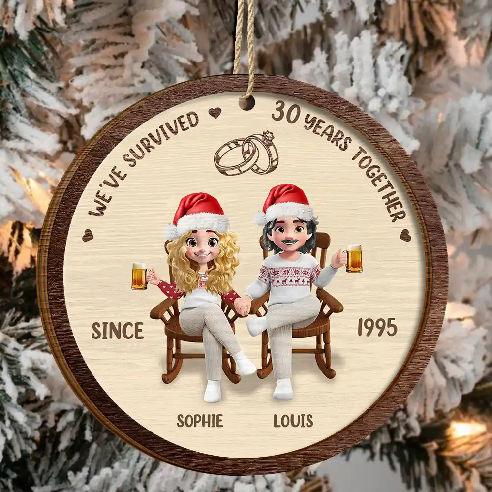 We Still Do After All These Years - Personalized 2-Layered Wooden Ornament - Image 3