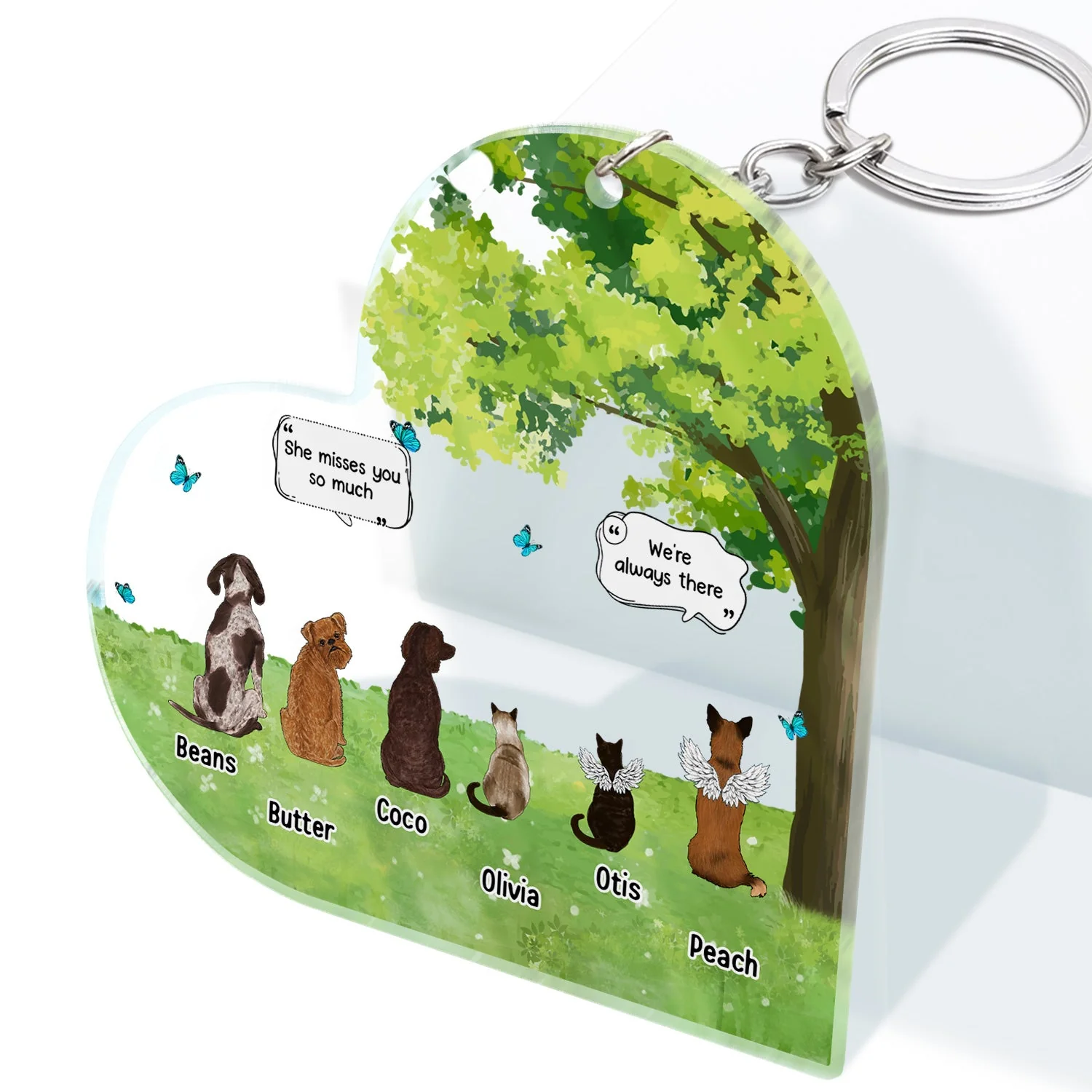 We Still Talk About You Grass - Memorial Gift For Pet Lovers - Personalized Acrylic Keychain - Image 2