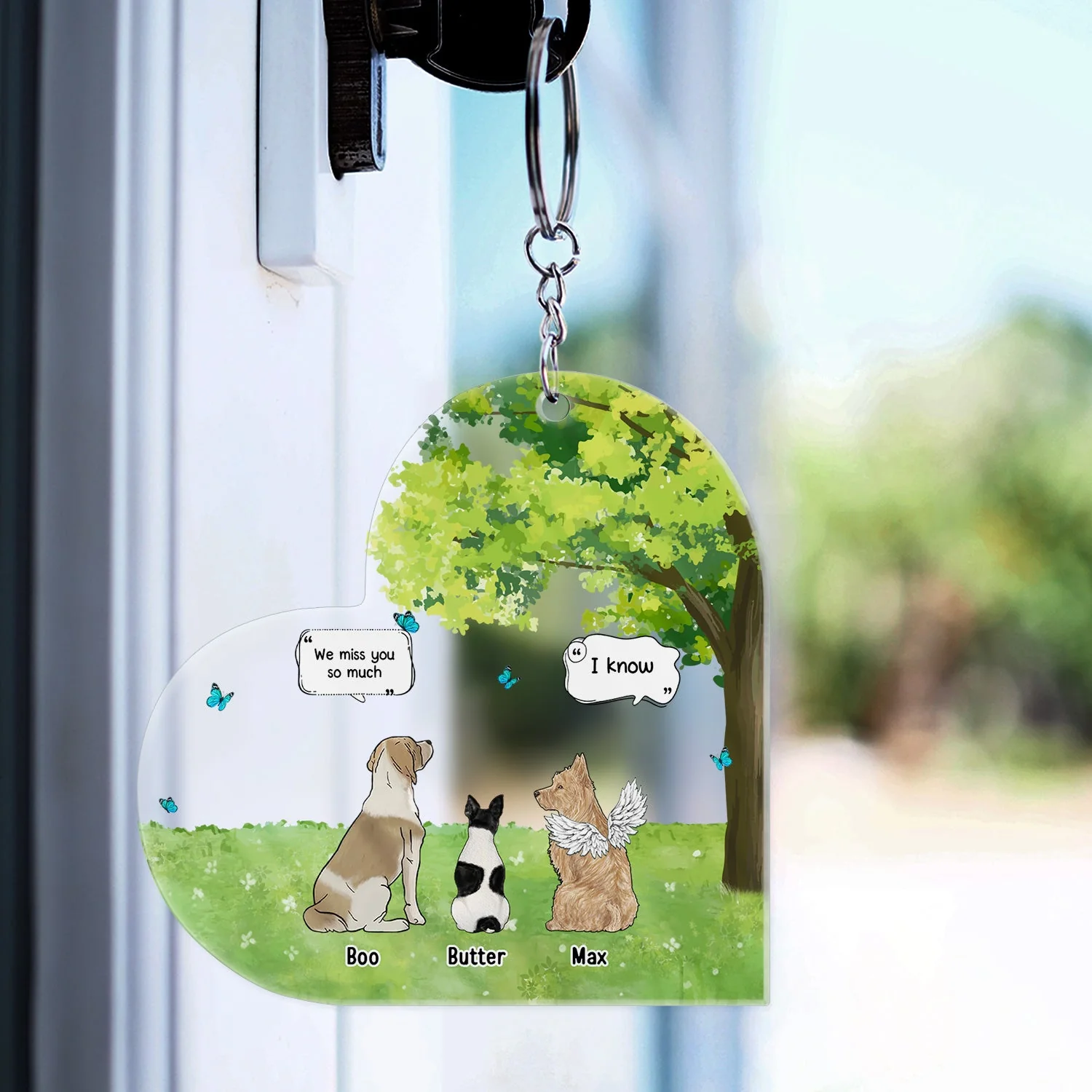 We Still Talk About You Grass - Memorial Gift For Pet Lovers - Personalized Acrylic Keychain - Image 3