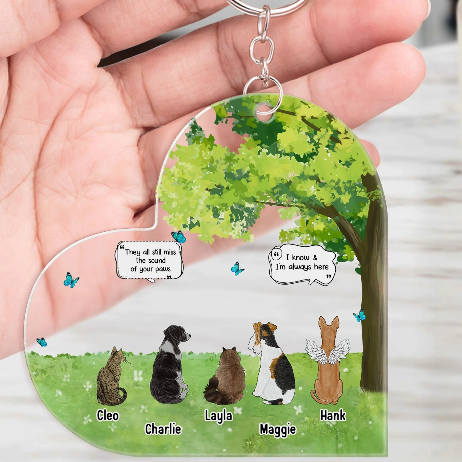 We Still Talk About You Grass - Memorial Gift For Pet Lovers - Personalized Acrylic Keychain - Image 4