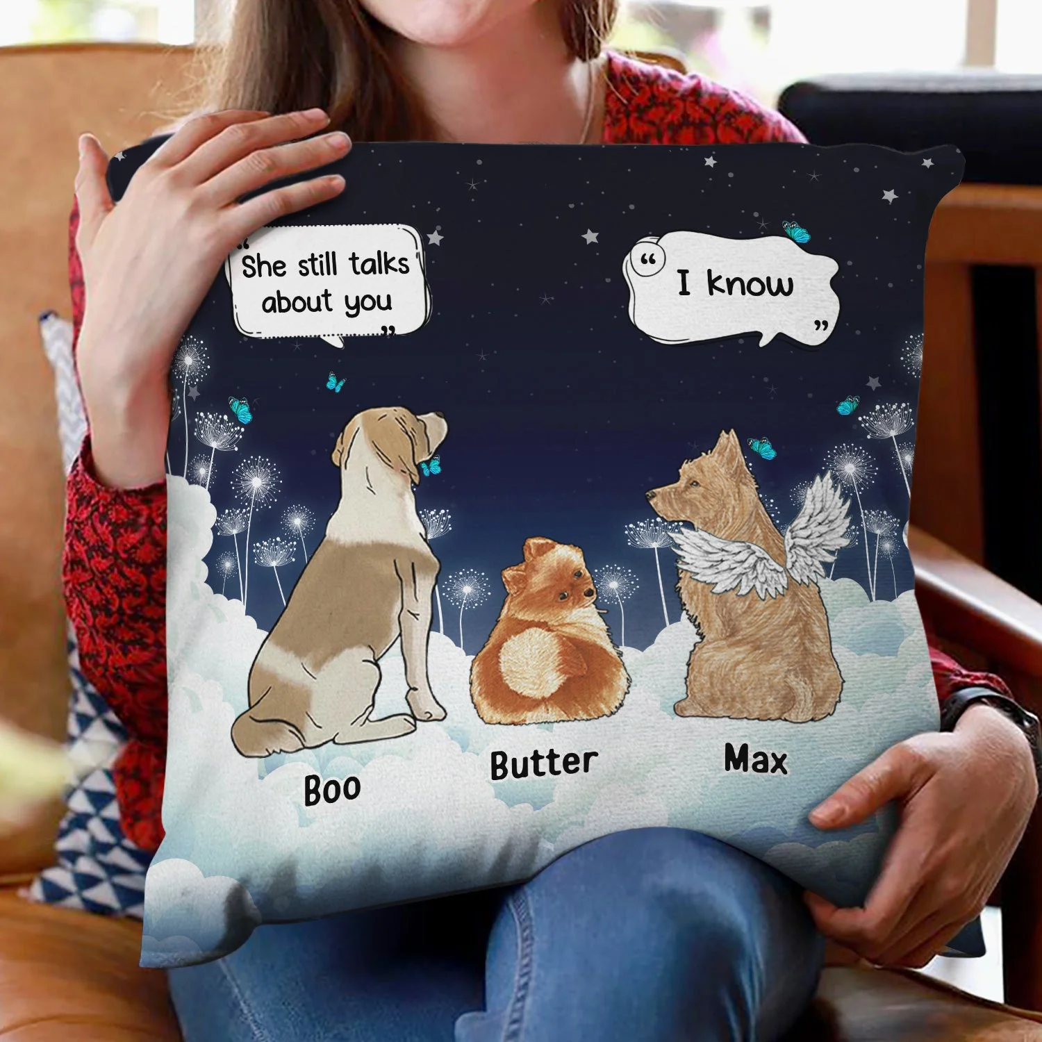 We Still Talk About You - Memorial Gift For Pet Lovers - Personalized Pillow - Image 2