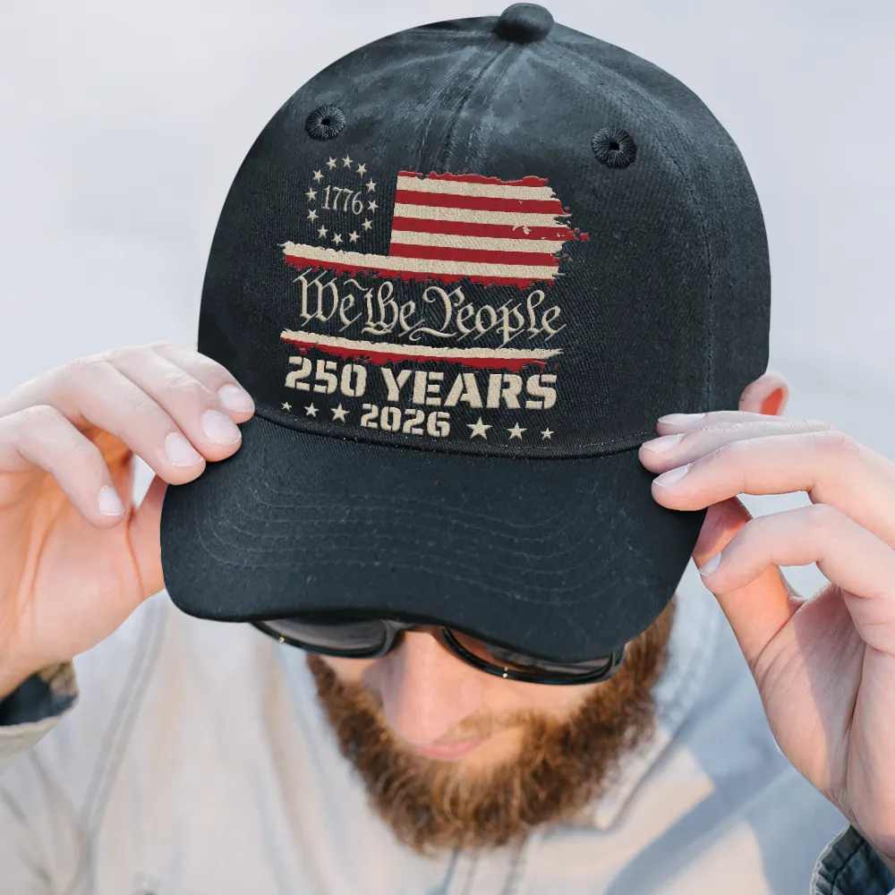 We The People 250 Years 1776 - Vintage Washed Denim Cap - Image 2
