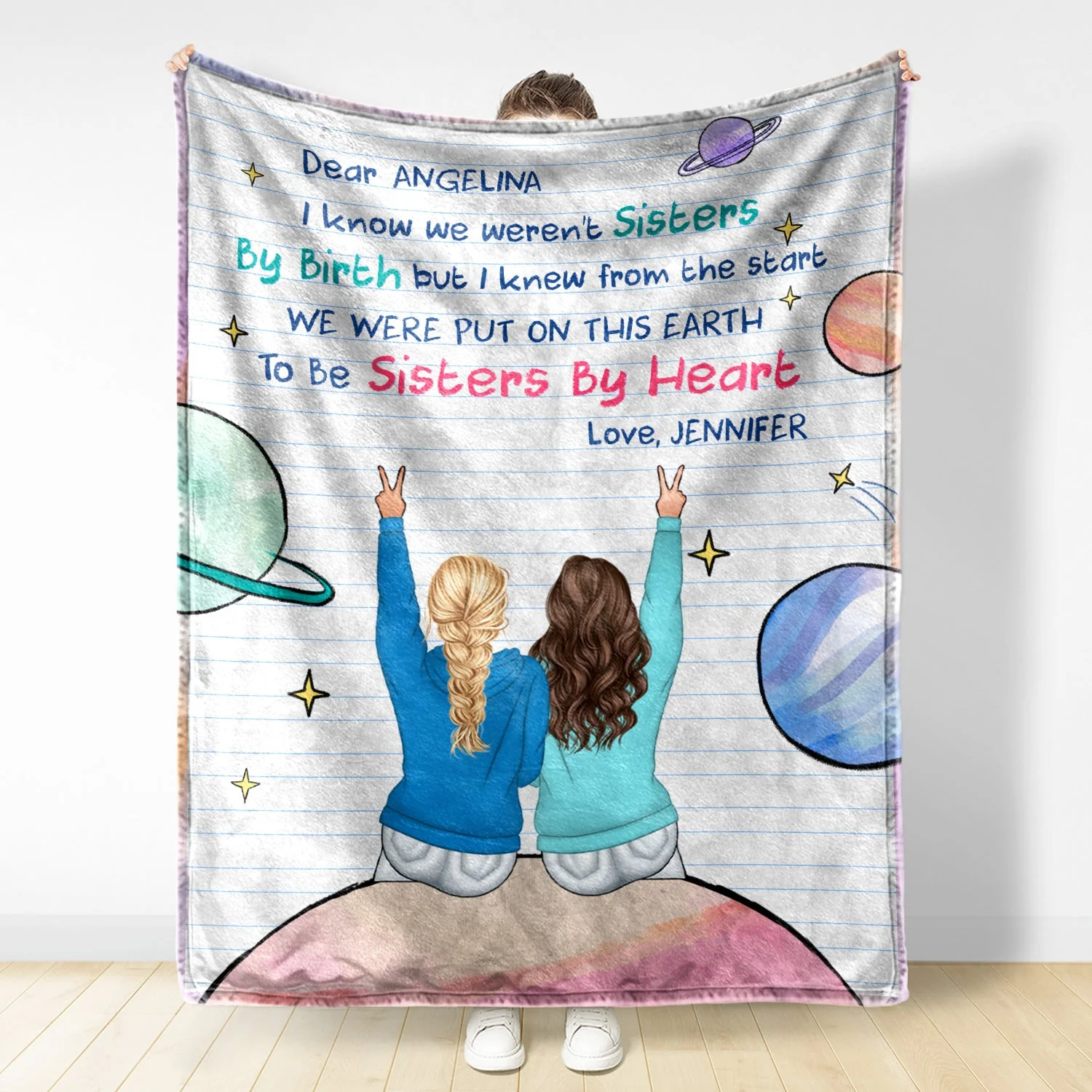 We Weren't Sisters By Birth - Gift For Bestie - Personalized Fleece Blanket - Image 2