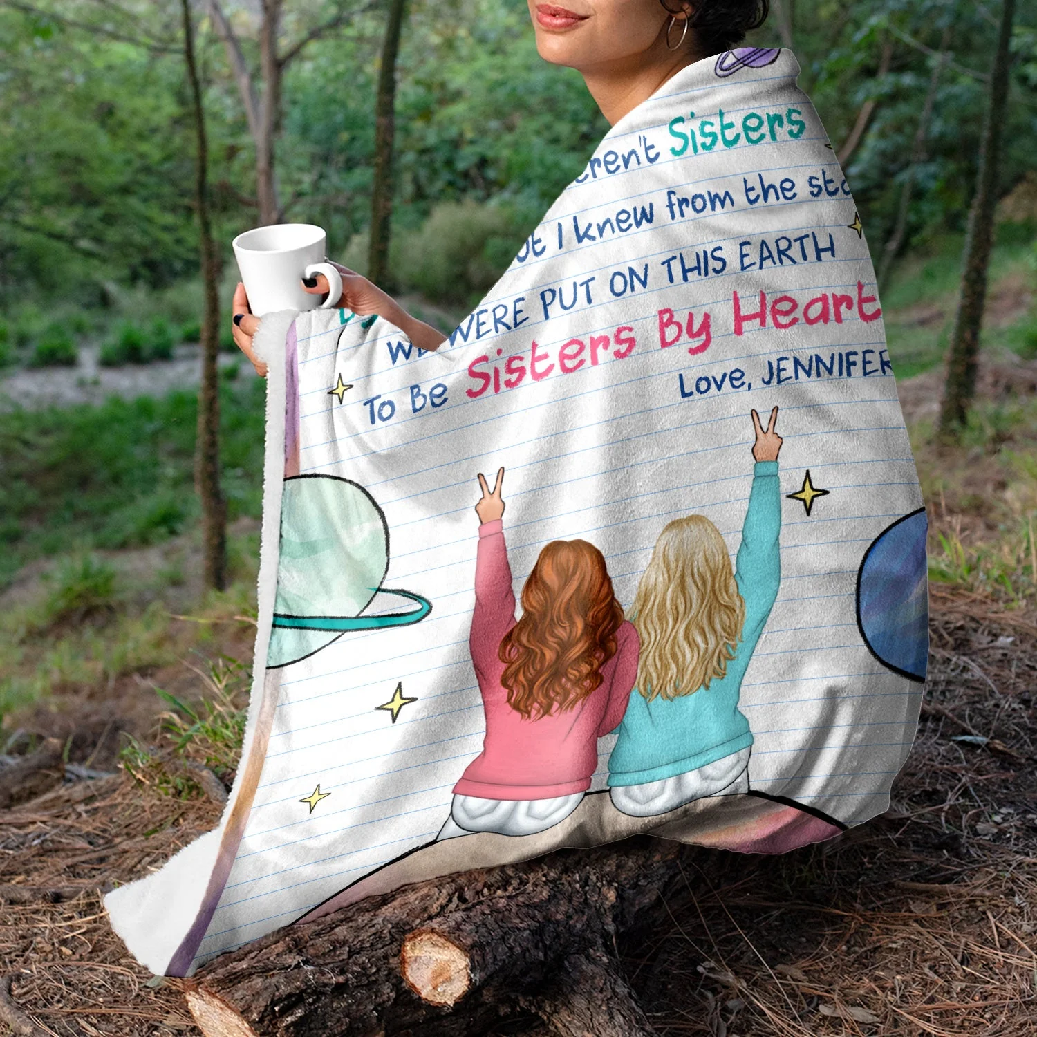 We Weren't Sisters By Birth - Gift For Bestie - Personalized Fleece Blanket - Image 3