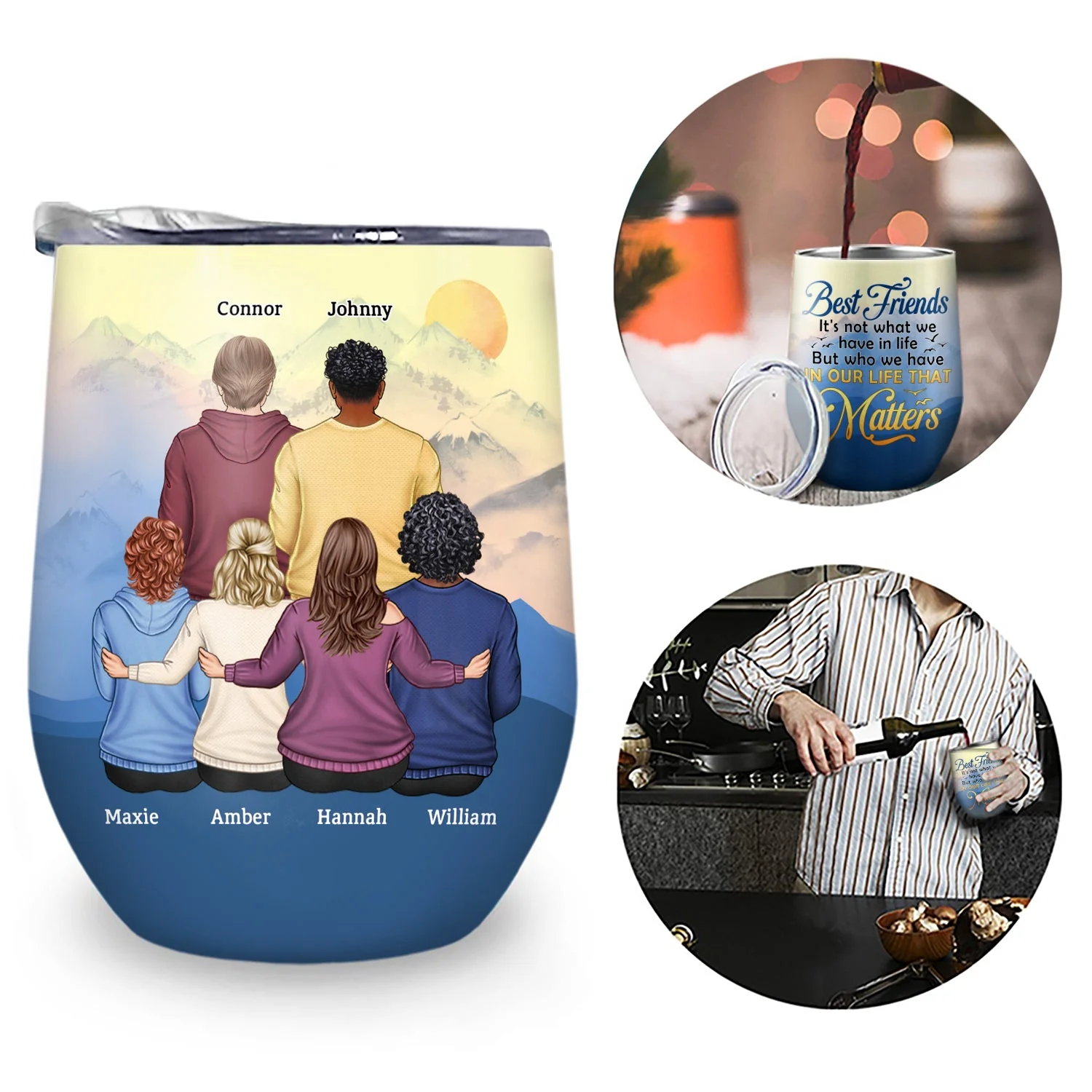 We Will Be Friend Until We Are Old - Gift For Besties, Sisters, Brothers - Personalized Custom Wine Tumbler - Image 2