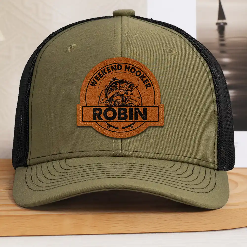 Weekend Hooker - Personalized Leather Patch Hat - Image 2