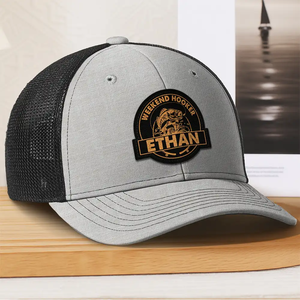 Weekend Hooker - Personalized Leather Patch Hat - Image 3