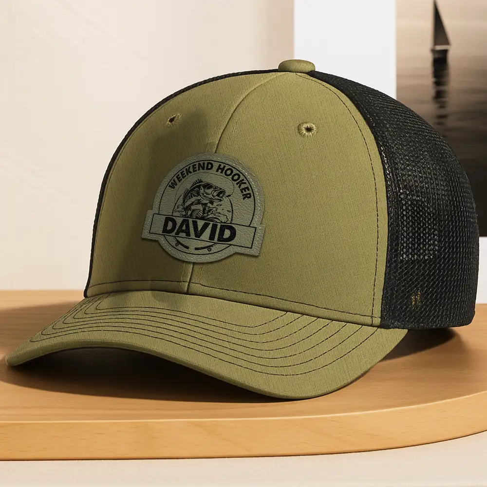 Weekend Hooker - Personalized Leather Patch Hat - Image 4