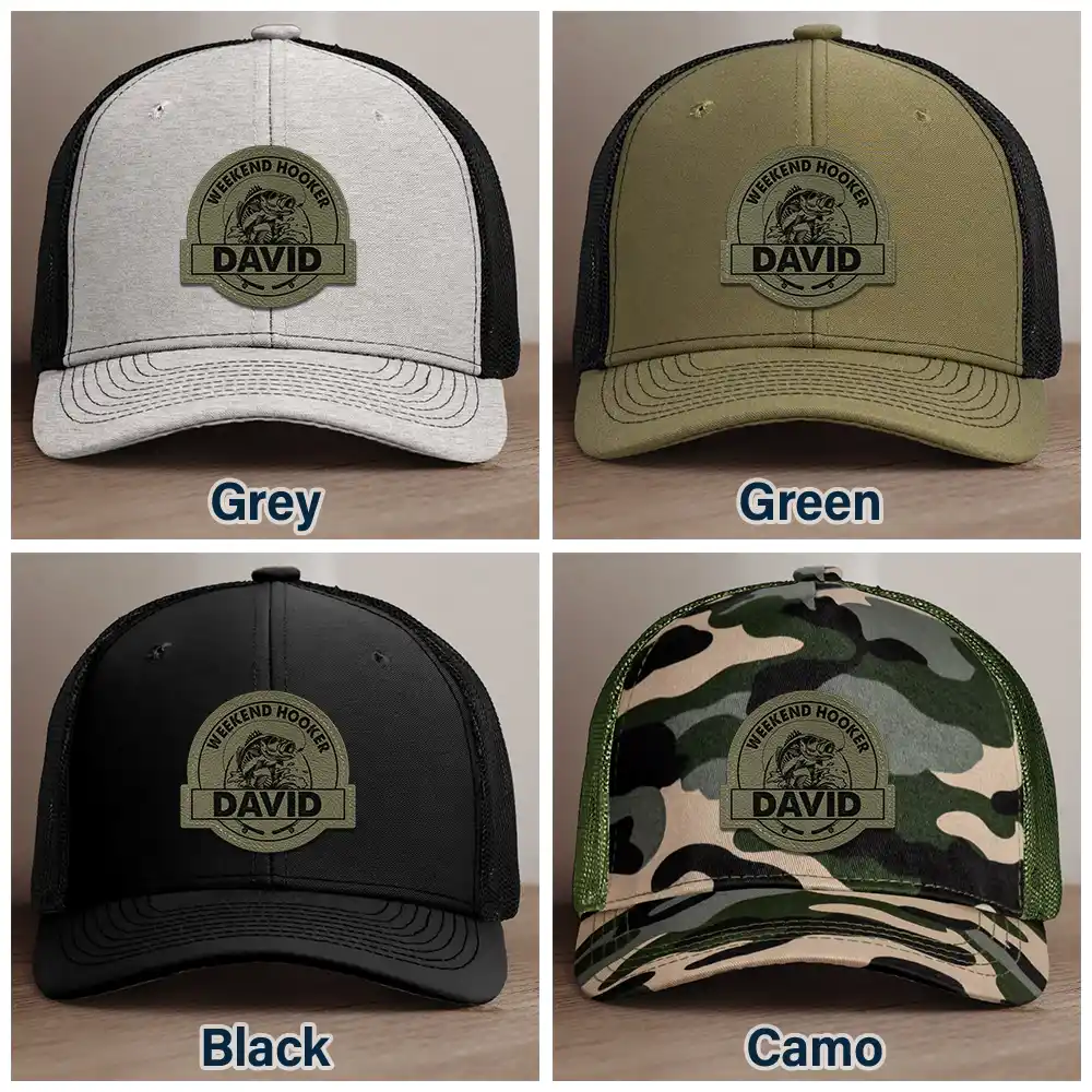 Weekend Hooker - Personalized Leather Patch Hat - Image 6