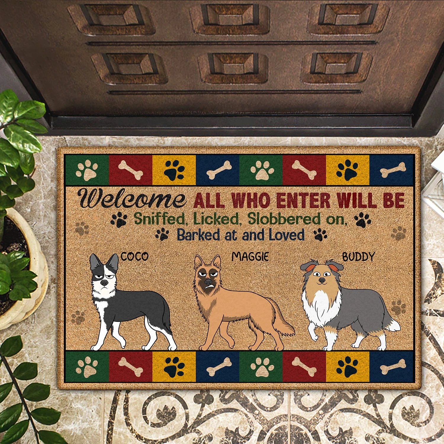 Welcome All Who Enter Will Be Sniffed - Gift For Dog Lovers - Personalized Doormat - Image 2