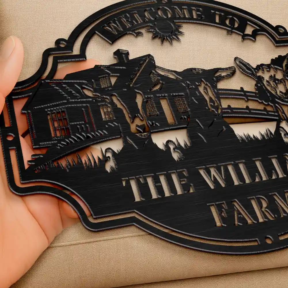 Welcome Animals Farm - Personalized Cutout Metal Sign - Image 3