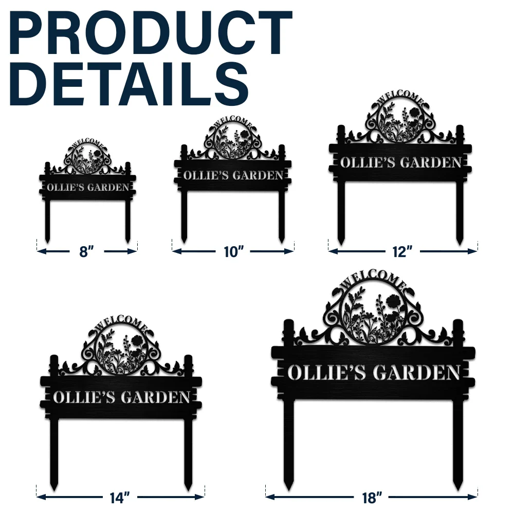 Welcome Flower Vegetable Garden - Personalized Metal Garden Stake - Image 5