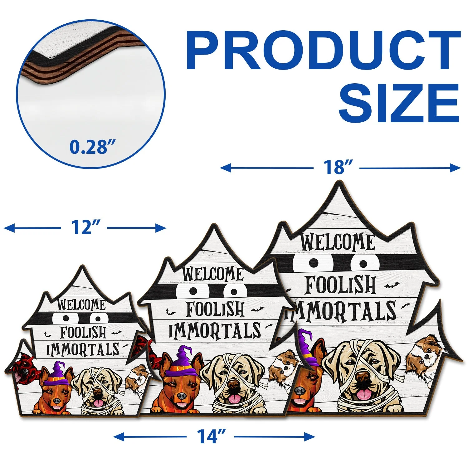 Welcome Foolish Immortals - Gift For Dog Lovers - Personalized Custom Shaped Wood Sign - Image 5