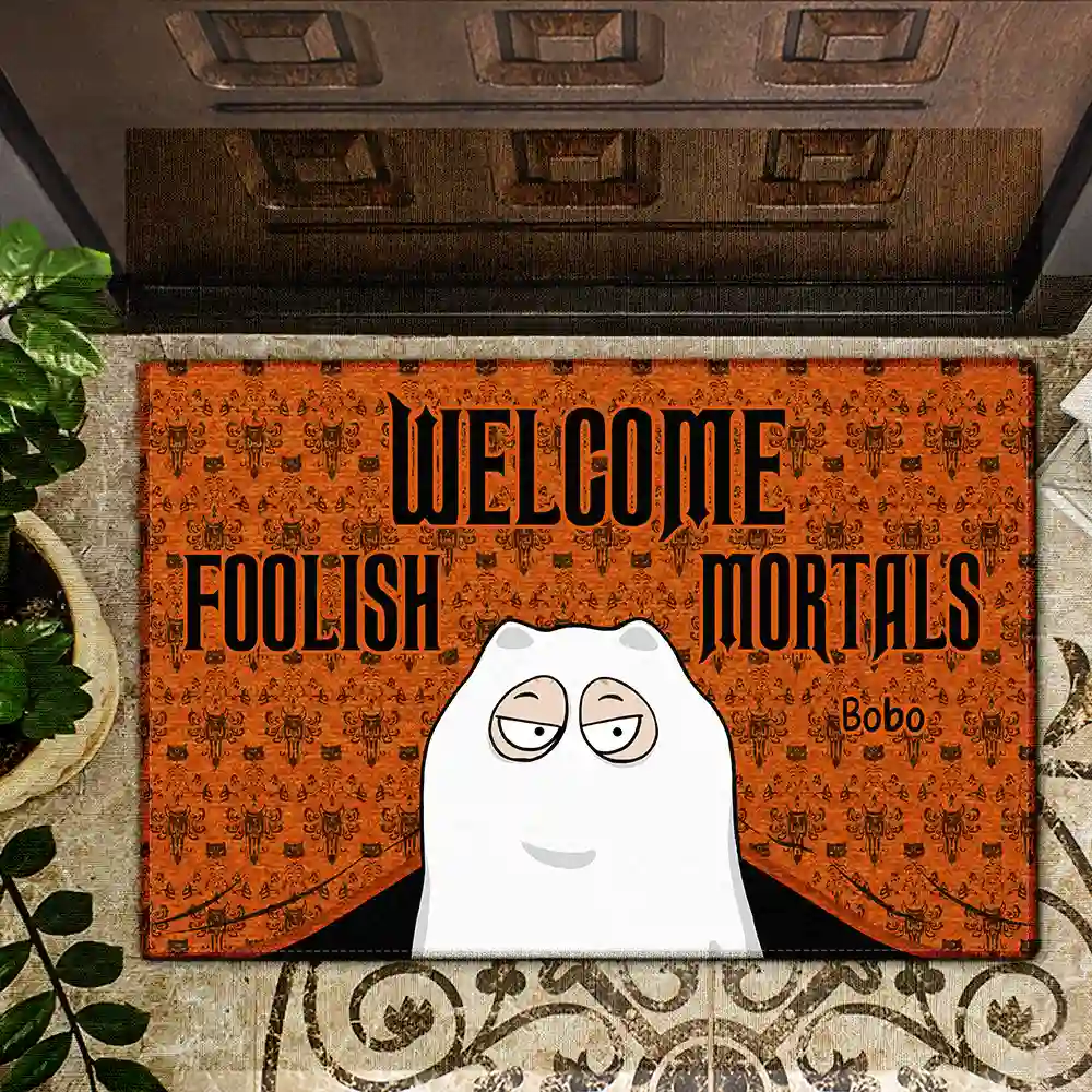 Welcome Foolish Mortals - Personalized Doormat - Image 2