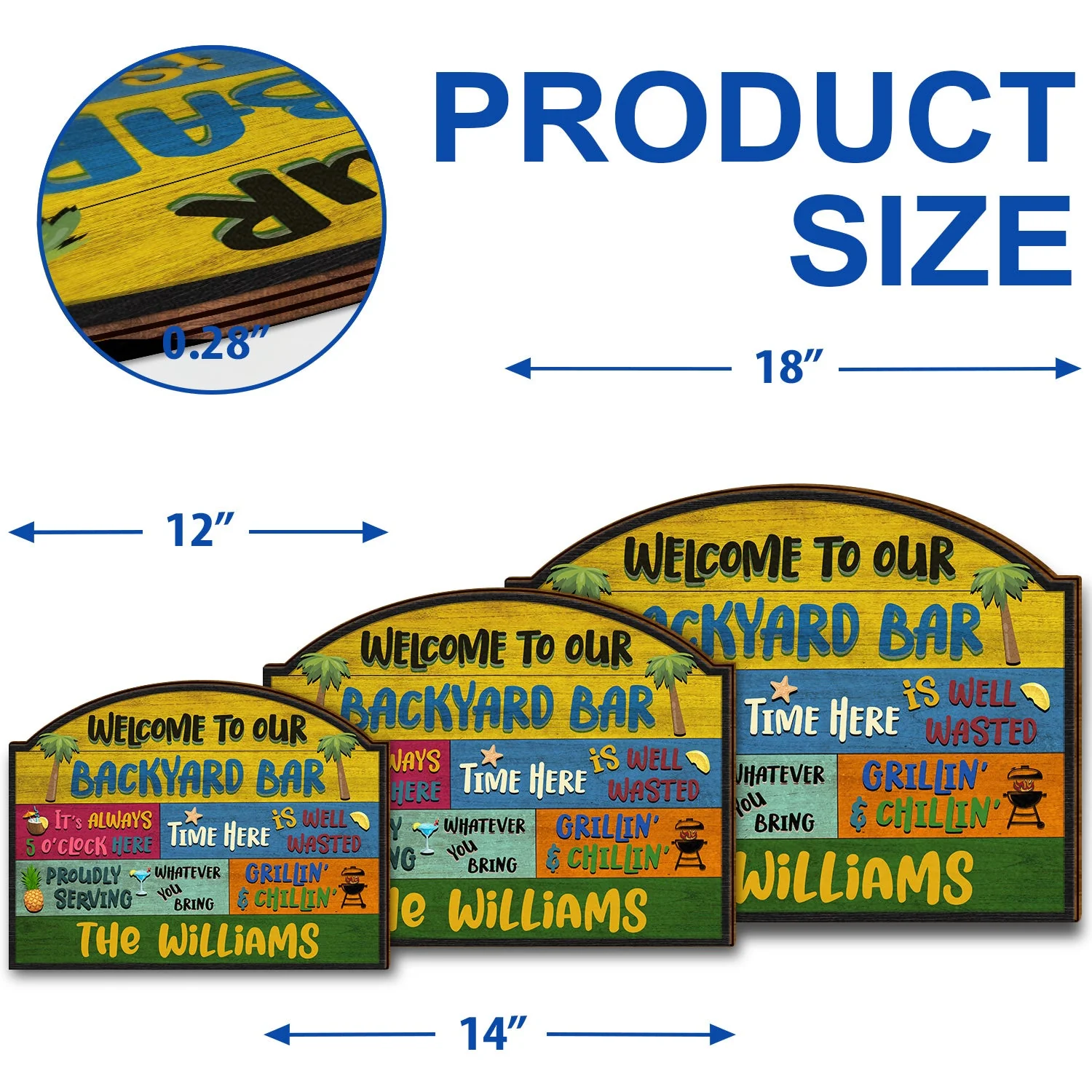 Welcome Grilling Chilling - Home Decor For Patio, Pool, Hot Tub, Deck, Shaverbahn, Bar - Personalized Custom Shaped Wood Sign - Image 5