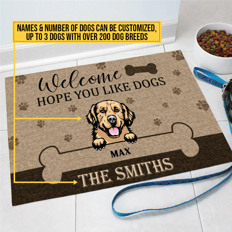 Welcome Hope You Like Dogs, Dog Welcome, Dog Lover Gift, Custom Doormat - Image 5