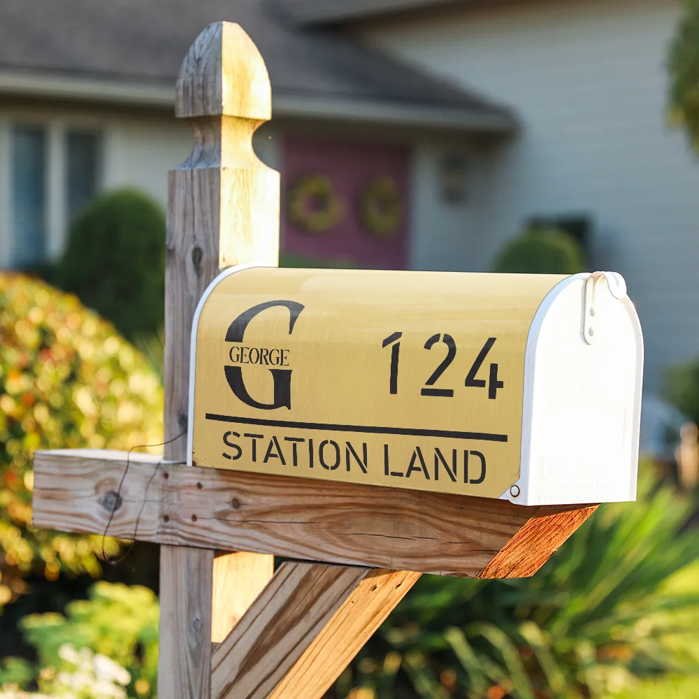 Welcome House Address Number Sign - Personalized Mailbox Cover - Image 3