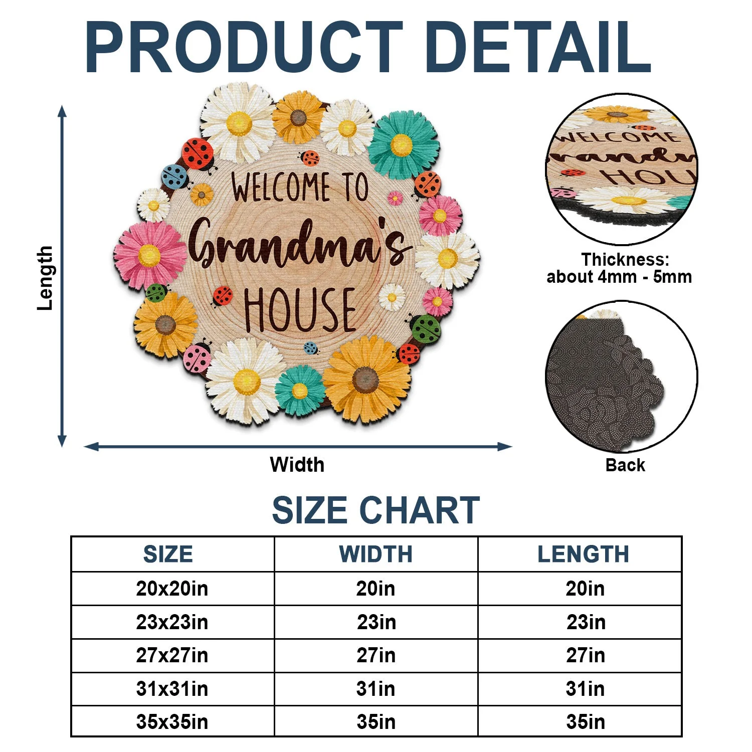 Welcome To Nana's House - Gift For Grandma - Personalized Custom Shaped Doormat - Image 4