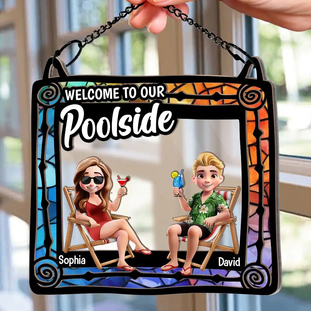 Welcome To Our Beach House - Personalized Window Hanging Suncatcher Ornament - Image 2