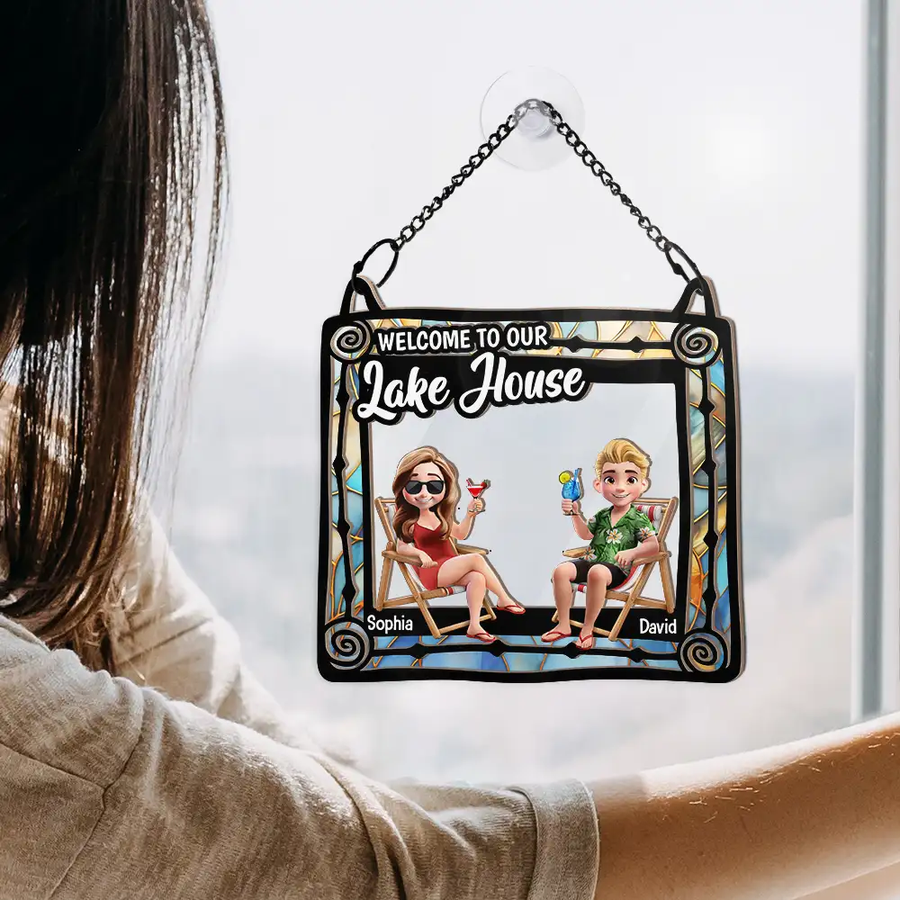 Welcome To Our Beach House - Personalized Window Hanging Suncatcher Ornament - Image 4