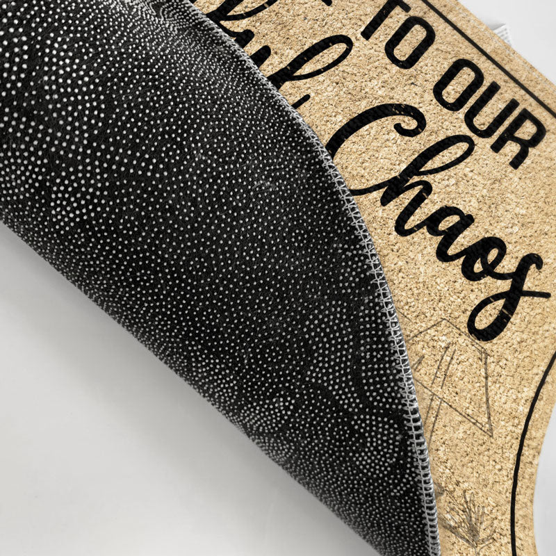 Welcome To Our Beautiful Chaos Couple Husband Wife Family - Personalized Custom Doormat - Image 3