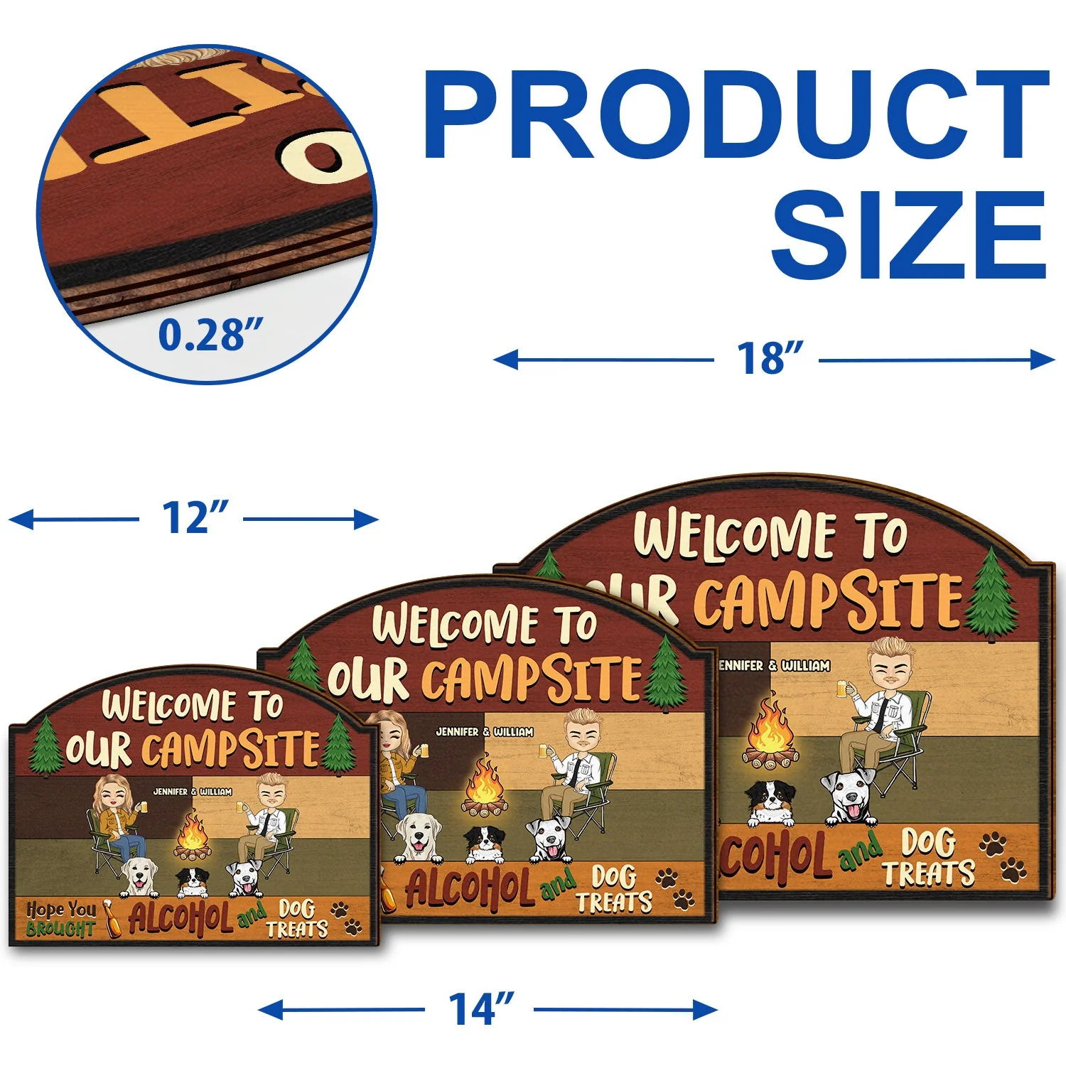 Welcome To Our Campsite Dog Treats - Gift For Couples - Personalized Custom Shaped Wood Sign - Image 5