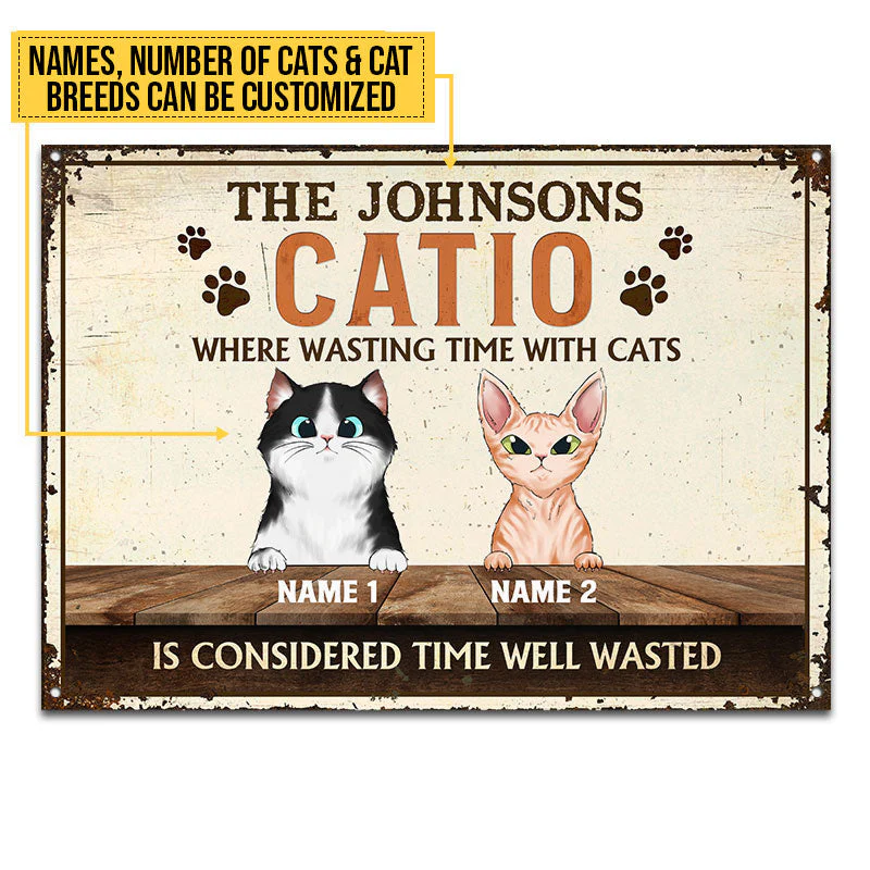 Welcome To Our Catio, Catio Decor, Cat Enclosure Decor, Cat Lover Gift, Custom Classic Metal Signs - Image 3