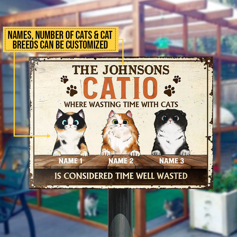 Welcome To Our Catio, Catio Decor, Cat Enclosure Decor, Cat Lover Gift, Custom Classic Metal Signs - Image 4
