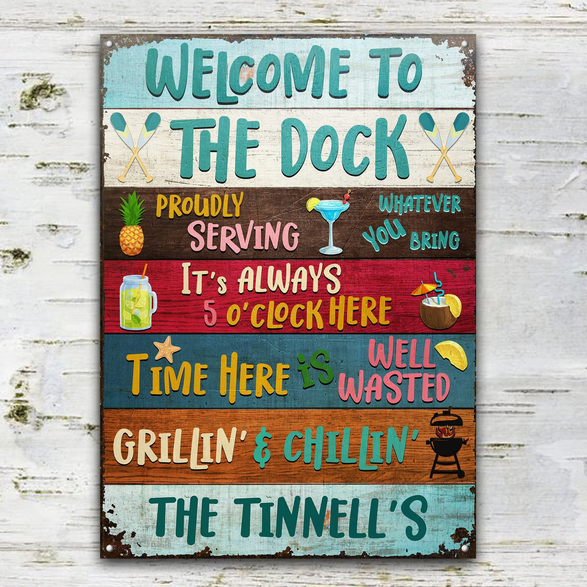 Welcome To Our Dock - Personalized Custom Classic Metal Signs - Image 2