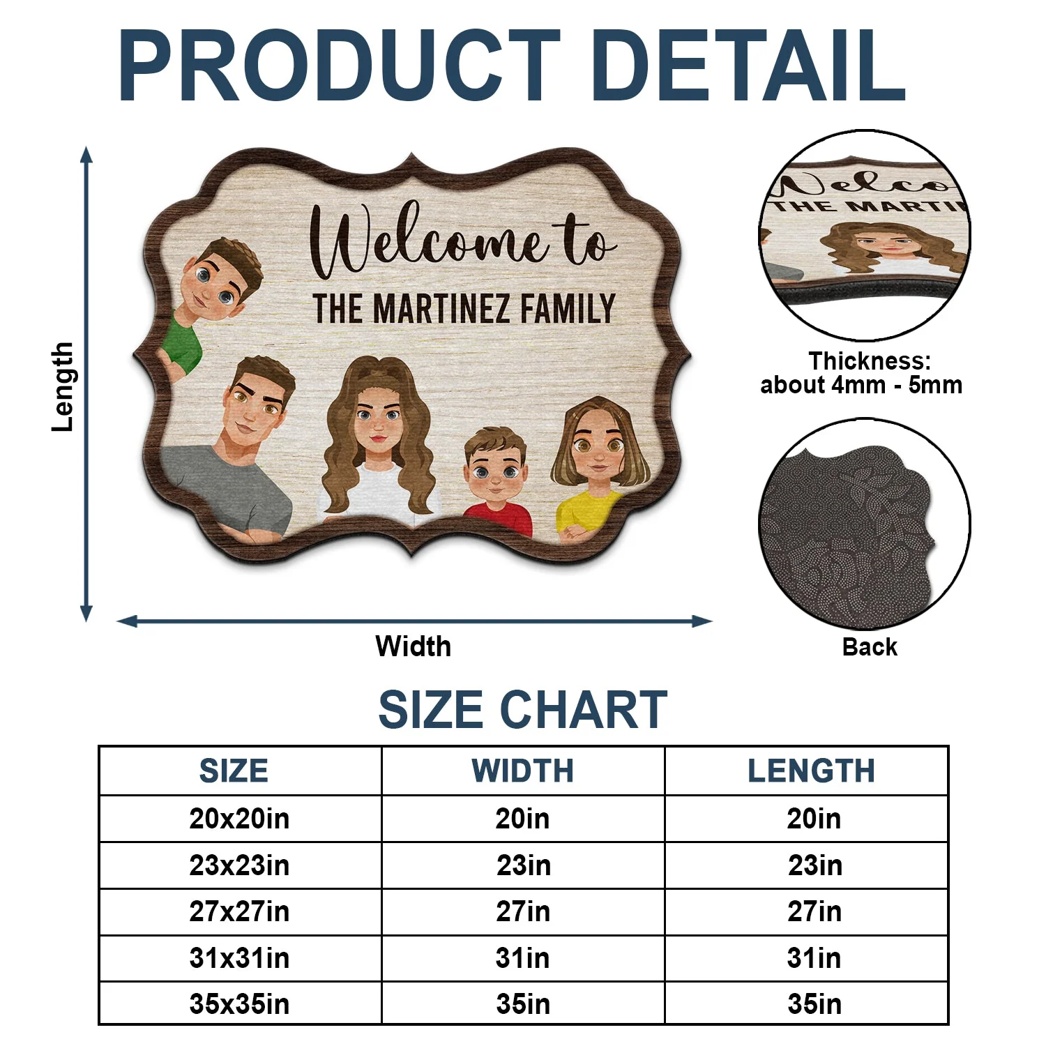 Welcome To Our Family - Family Gift - Personalized Custom Shaped Doormat - Image 4
