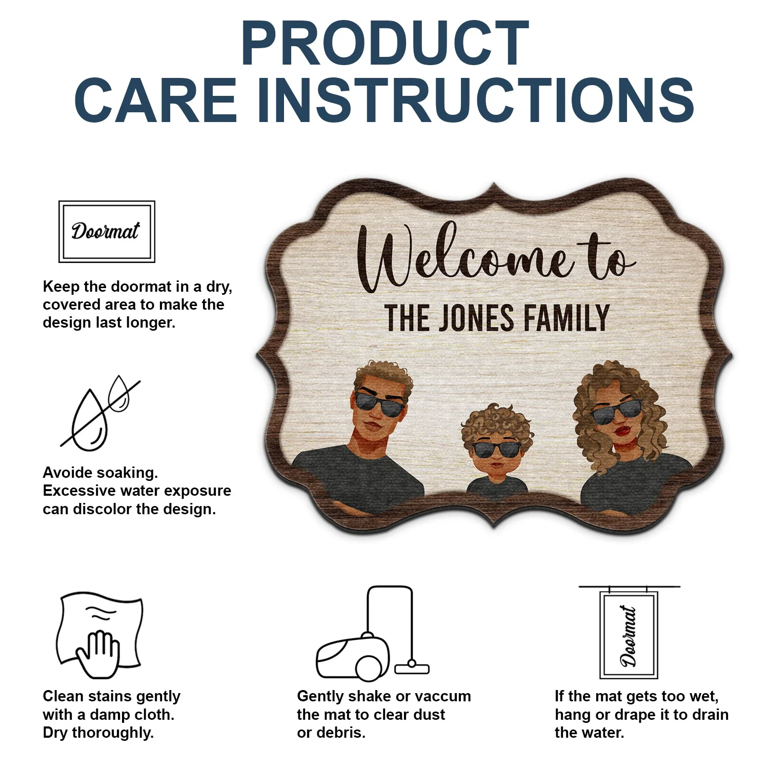 Welcome To Our Family - Family Gift - Personalized Custom Shaped Doormat - Image 5
