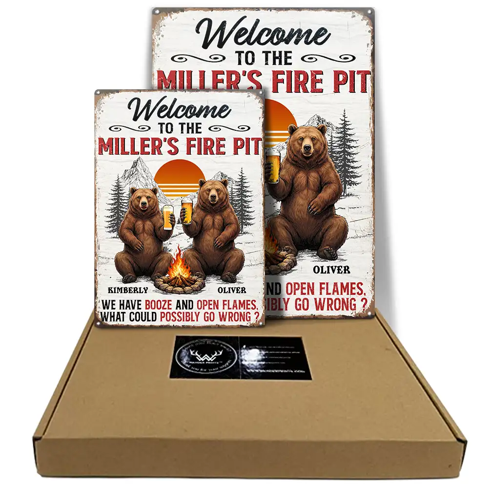 Welcome To Our Fire Pit - Personalized Classic Metal Signs - Image 5