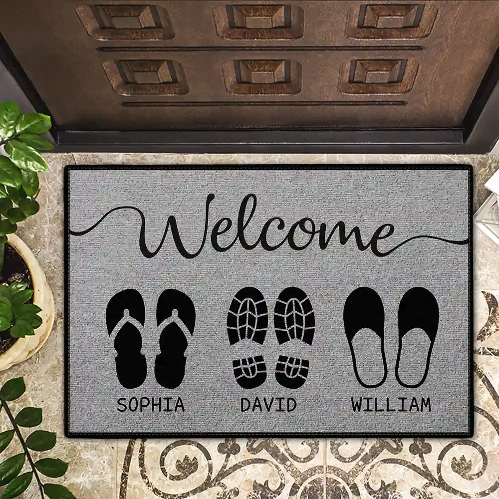 Welcome To Our Home Family Dog Cat - Personalized Doormat - Image 2