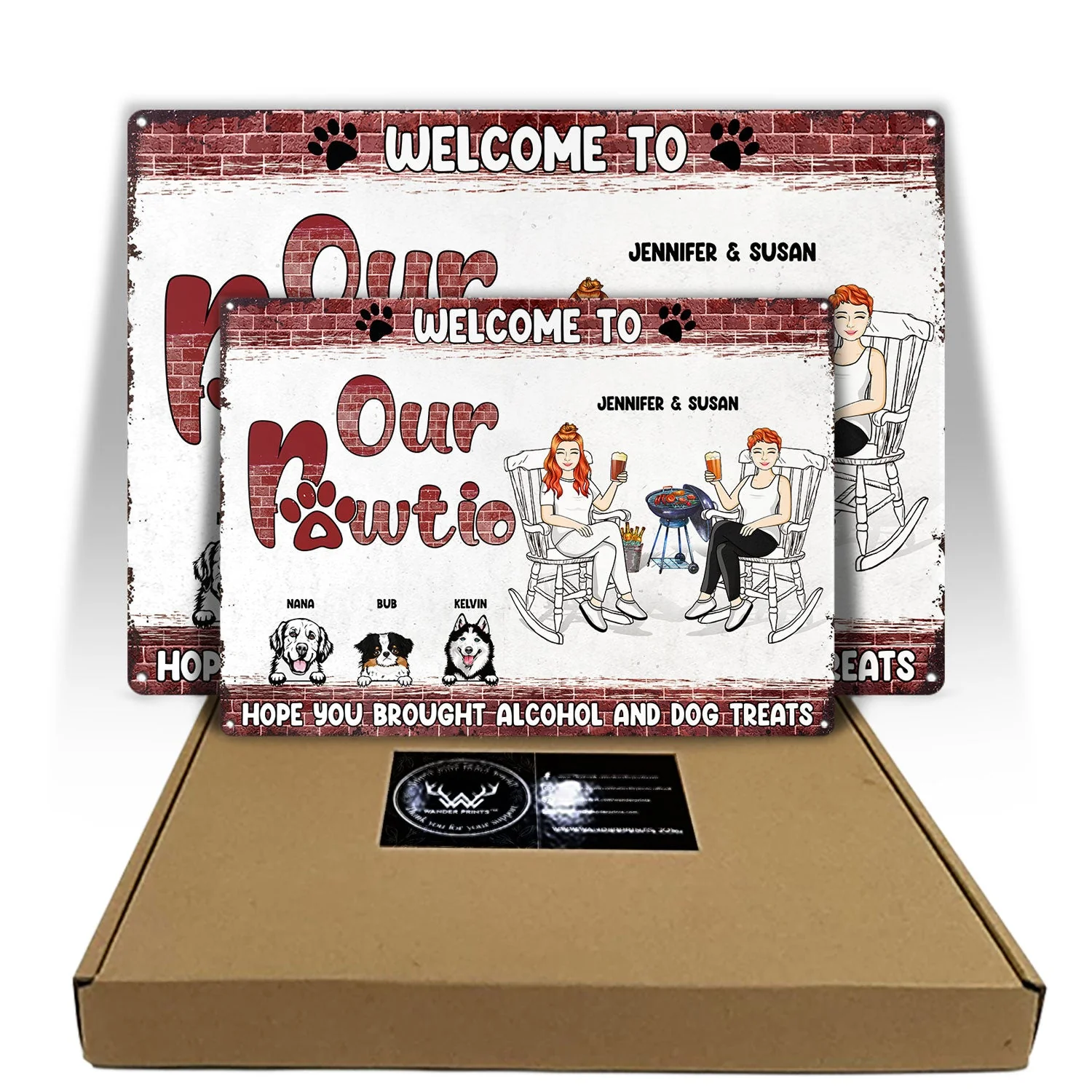 Welcome To Our Pawtio - Patio Decor For Dog Mom Dog Dad - Personalized Custom Classic Metal Signs - Image 5
