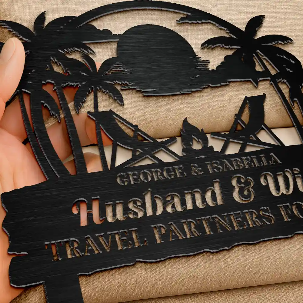Welcome To Our Place You And Me We Got This - Personalized Metal Garden Stake - Image 3