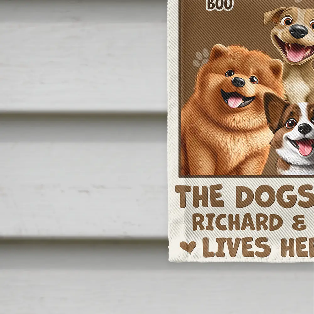 Welcome To The Dog House 3d Effect - Personalized Flag - Image 4