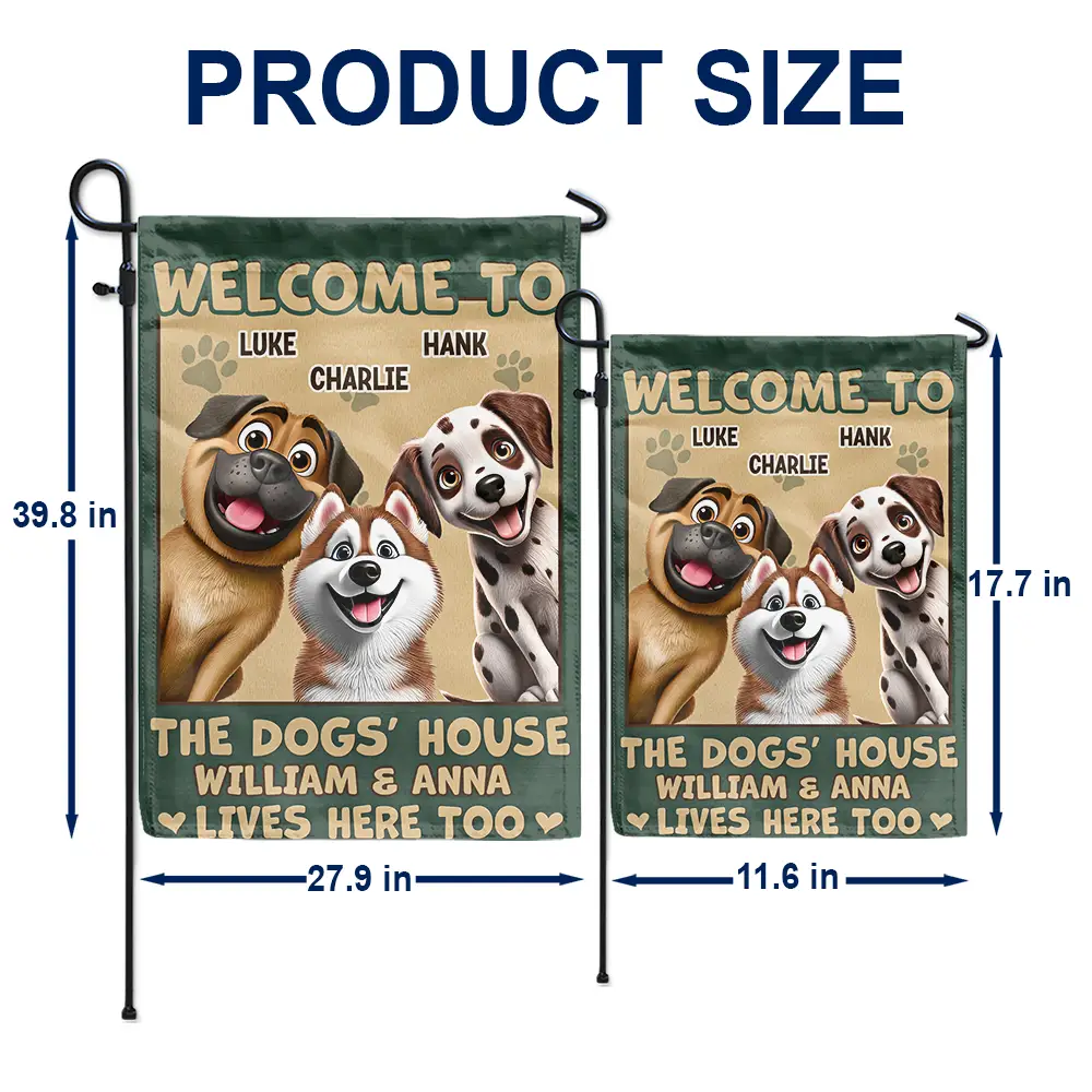 Welcome To The Dog House 3d Effect - Personalized Flag - Image 5