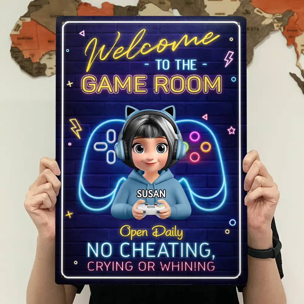 Welcome To The Game Room - Personalized Classic Metal Signs - Image 4