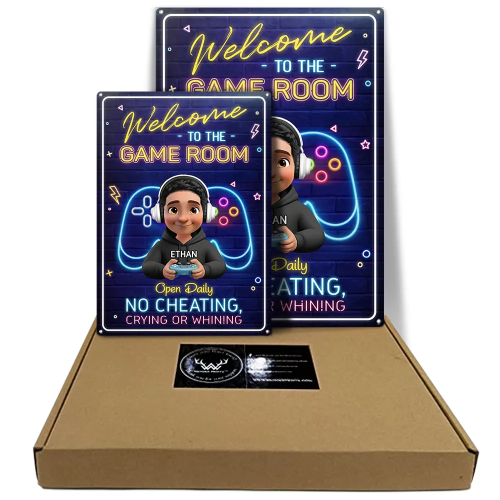 Welcome To The Game Room - Personalized Classic Metal Signs - Image 5