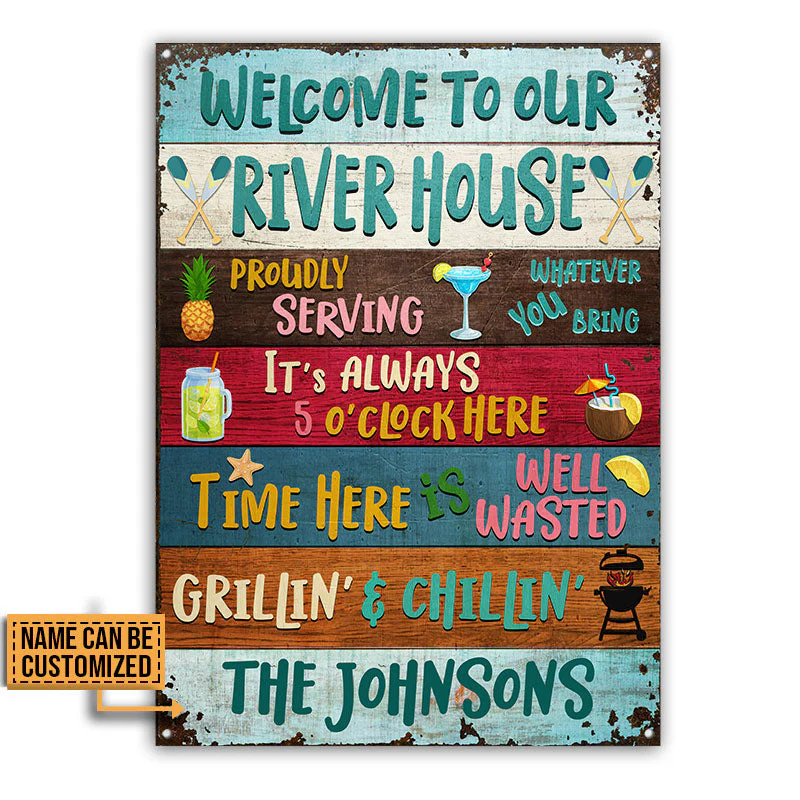 Welcome To The River House Custom Classic Metal Signs, Wall Art Decor - Image 4