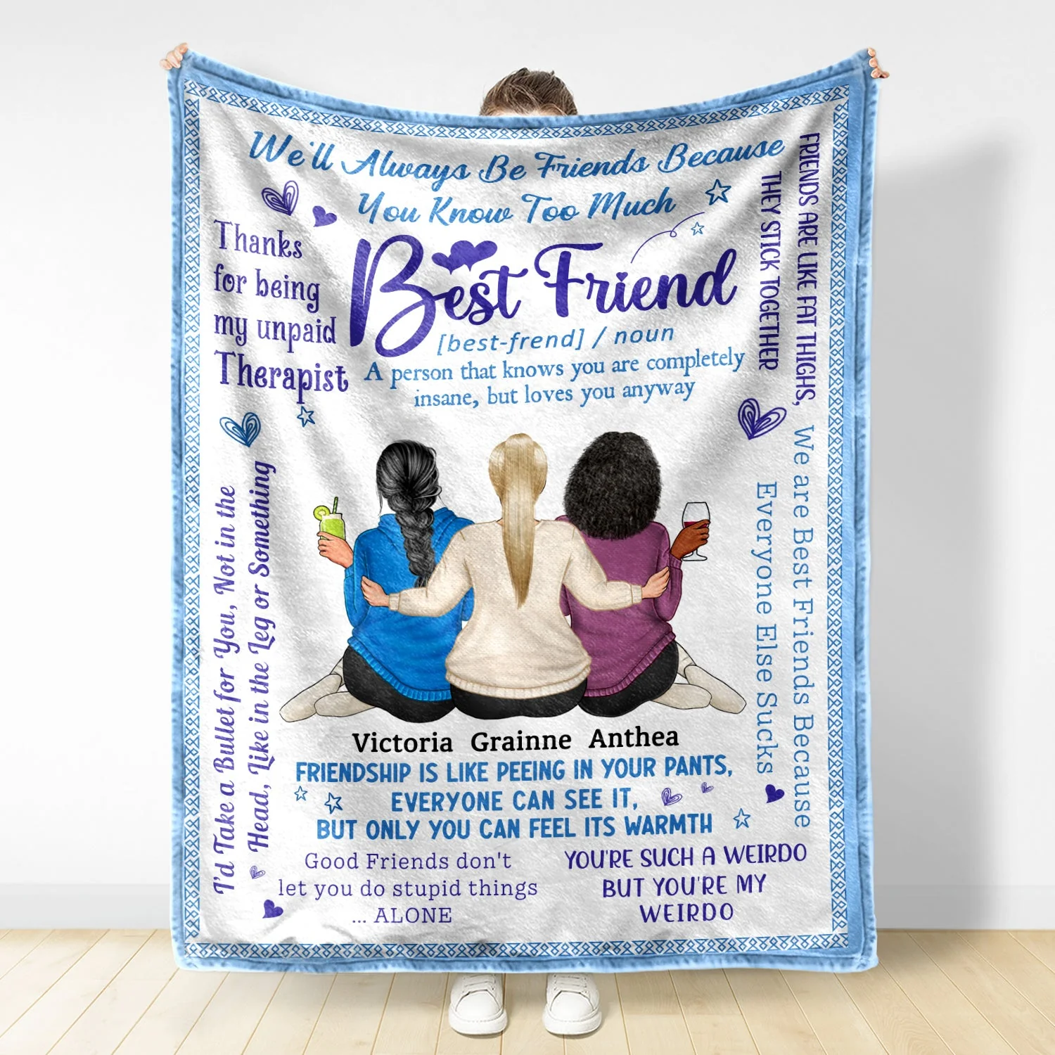 We'll Always Be Friends - Funny, Loving Gifts For Besties - Personalized Fleece Blanket - Image 3