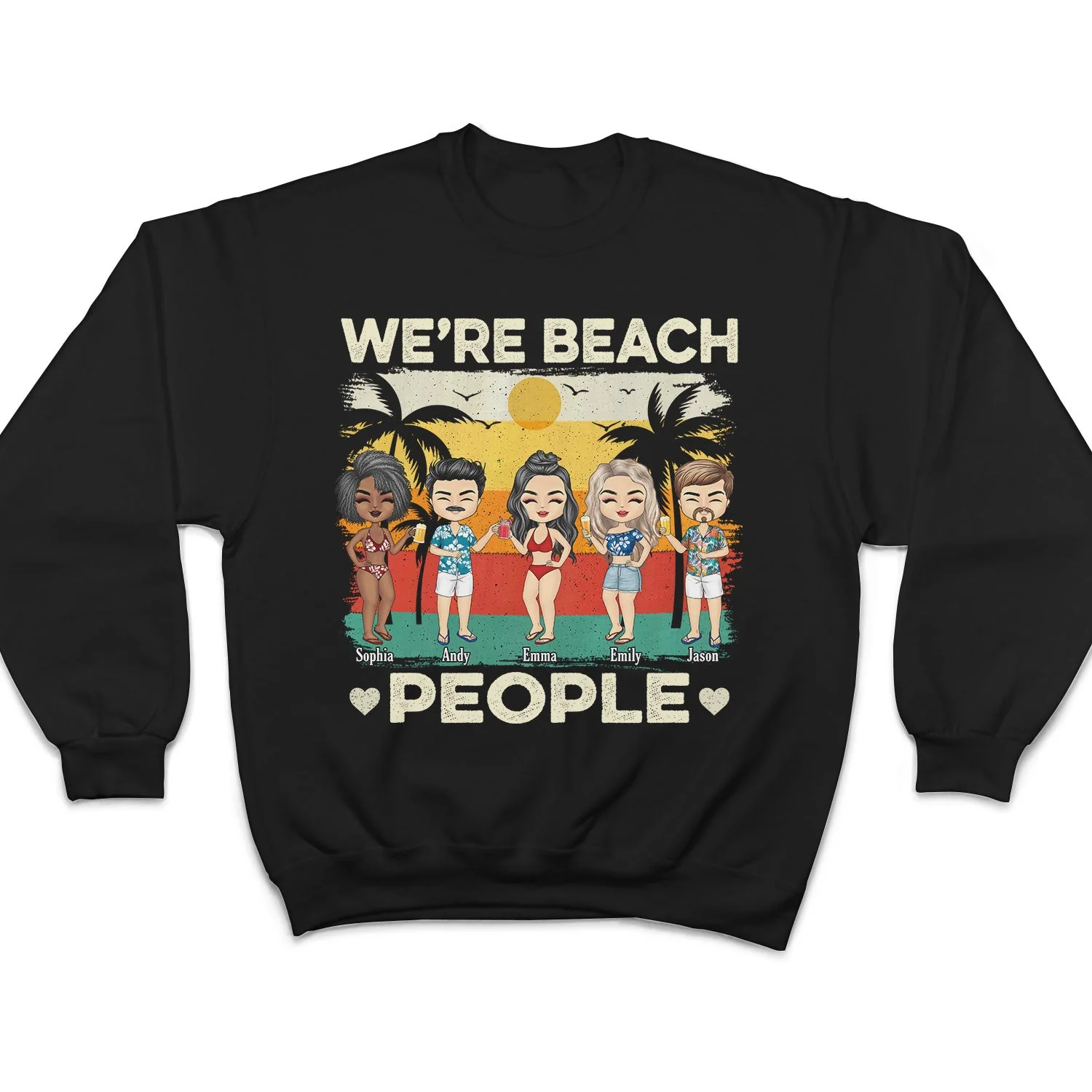 We're Beach People - Birthday, Summer Gift For Besties, BFF Best Friends, Siblings, Travelers, Traveling Lovers - Personalized Custom T Shirt - Image 5