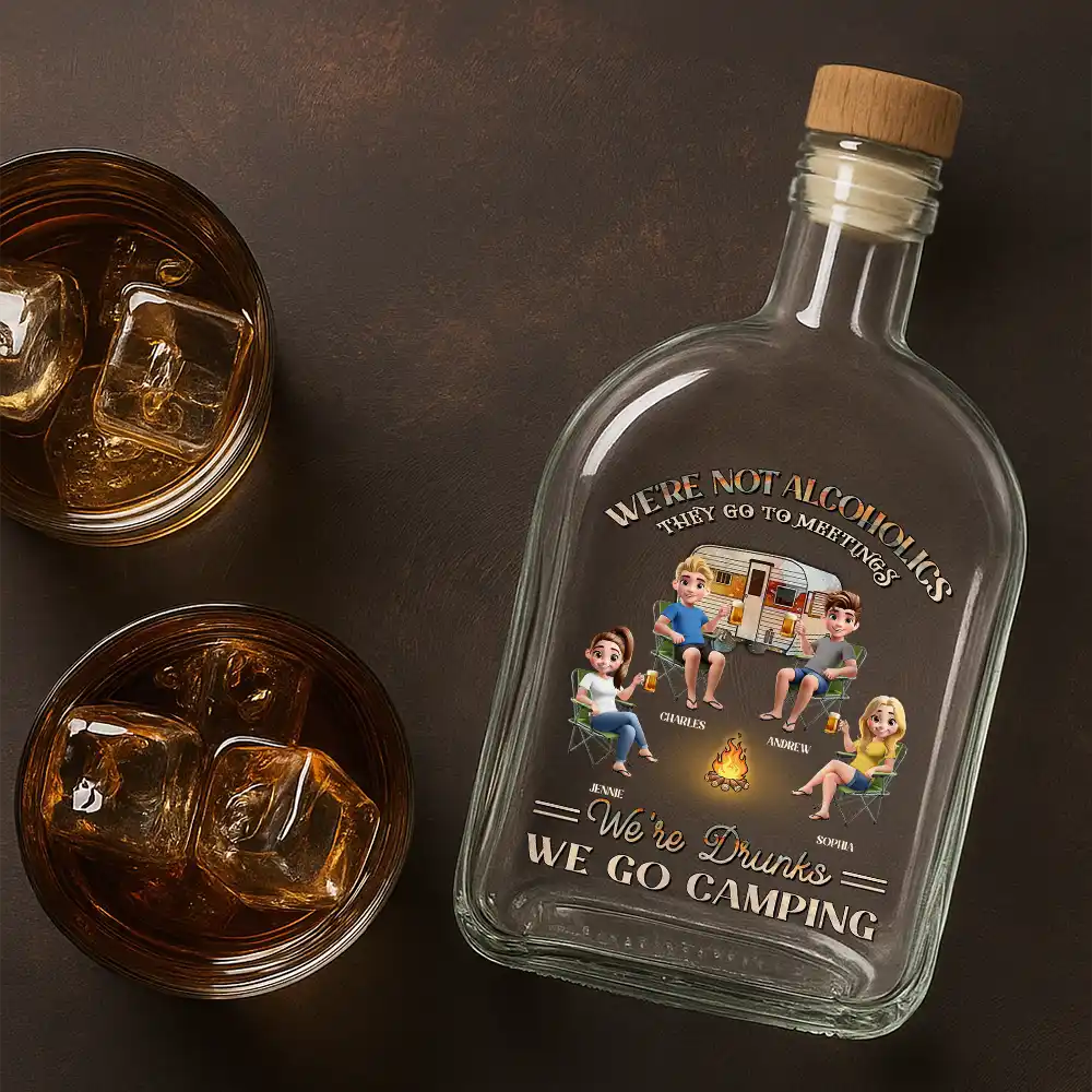 We're Drunks We Go Camping - Personalized Whiskey Bottle - Image 4