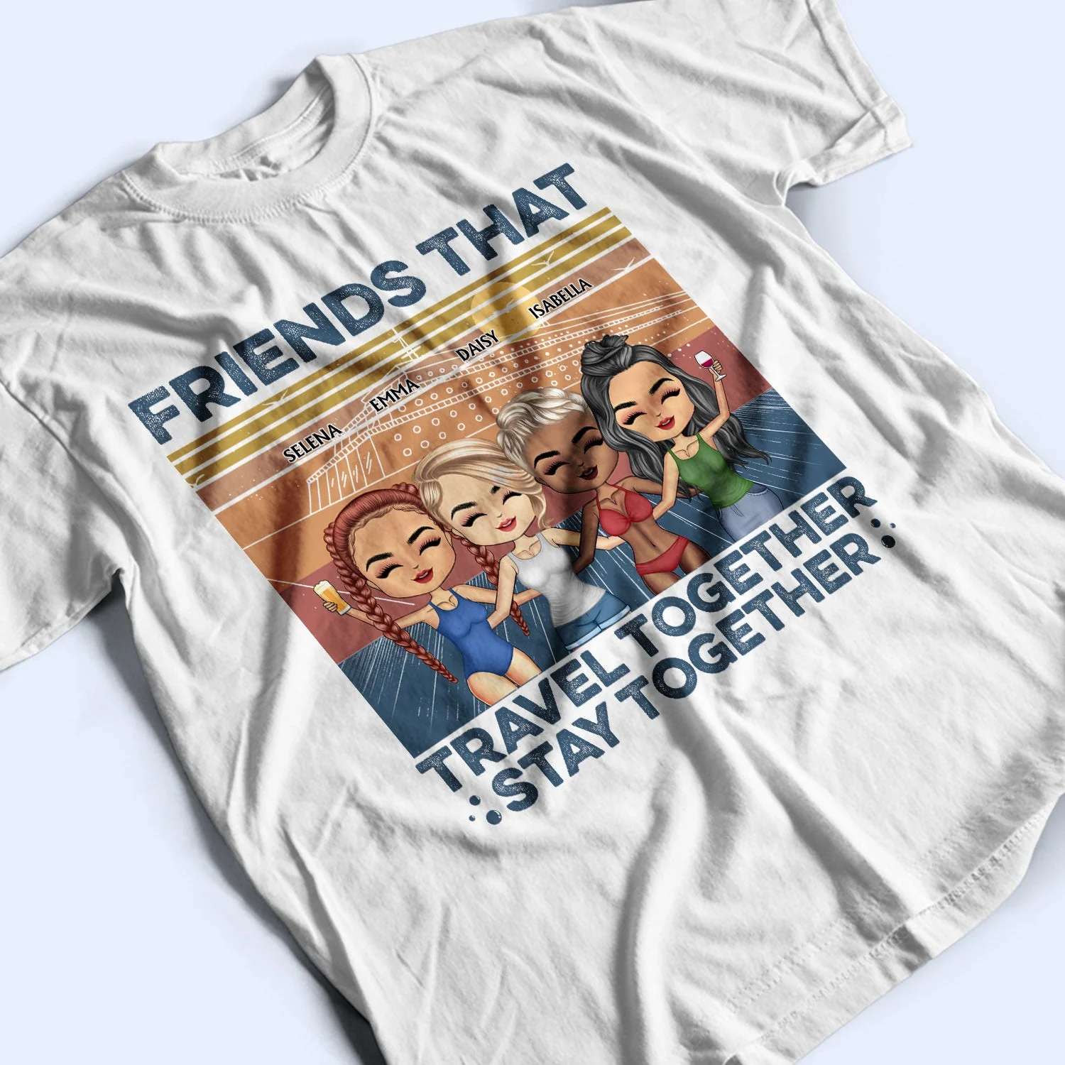We're More Than Just Cruising Friends - Traveling Gift For BFF, Siblings, Colleagues - Personalized Custom T Shirt - Image 3