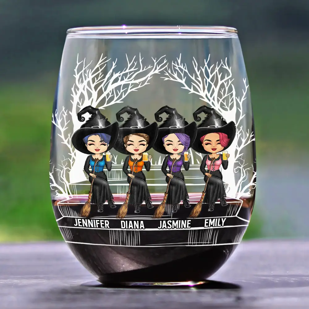 We're Not Sugar And Spice And Everything Nice Best Friends - Personalized Stemless Wine Glass - Image 2