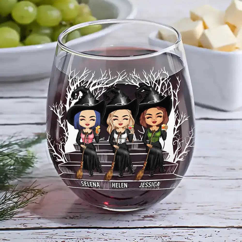 We're Not Sugar And Spice And Everything Nice Best Friends - Personalized Stemless Wine Glass - Image 6