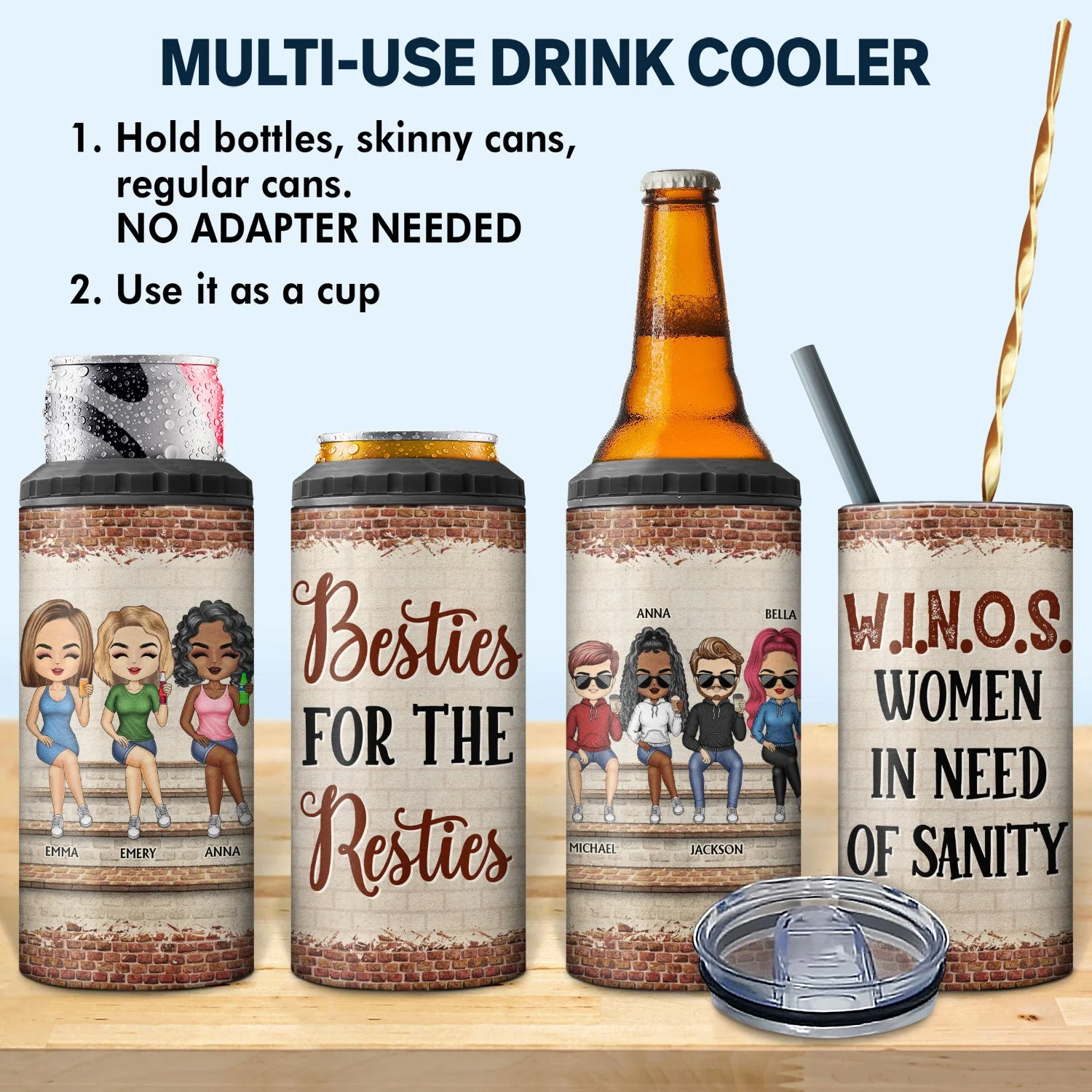We're Not Sugar And Spice And Everything Nice We're Sage And Hood Best Friends - Bestie BFF Gift - Personalized Custom 4 In 1 Can Cooler Tumbler - Image 2